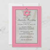 Roze Elegante Stof Bat Mitswa Uitnodiging (Voorkant)