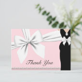 Roze Elegante Tiffany Parels Fancy Baby shower Bedankkaart (Staand voorkant)