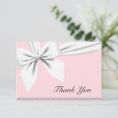 Roze Elegante Tiffany Parels Fancy Bedankkaartjes Bedankkaart (Staand voorkant)