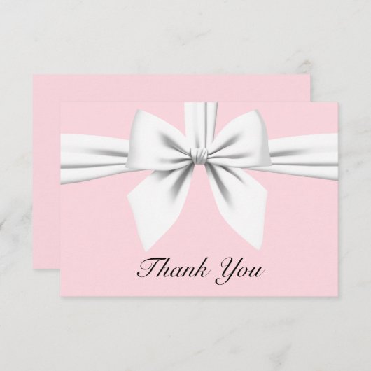 Roze Elegante Tiffany Parels Fancy Feest Briefpapi Bedankkaart (Voorkant / Achterkant)