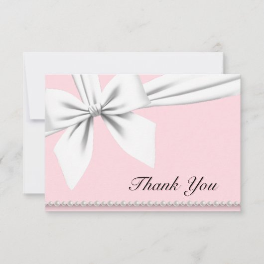 Roze Elegante Tiffany Parels Fancy Parels Dank Je Bedankkaart (Voorkant)