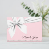 Roze Elegante Tiffany Parels Fancy Parels Dank Je Bedankkaart (Staand voorkant)