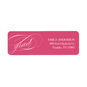 Roze Elegante Trendy Calligrafie Afstudeeradres Etiket