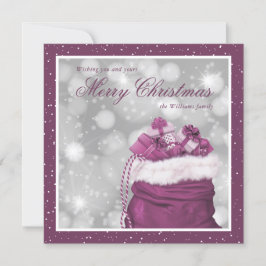 Roze Elegante Vrolijke Kerst Kaart