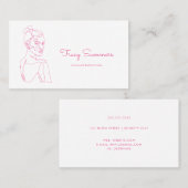 Roze elegante Vrouw Line Drawing Beauty Visitekaartje (Voorkant / Achterkant)