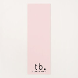 Roze Elegante Vrouwelijke Minimalistische Monogram Yogamat