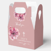 Roze Elegante Waterverf Bloembevestiging Bedankdoosjes (Geopend)