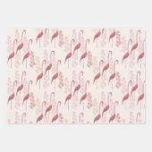 Roze Elegante Waterverf Flamingo's Illustratie Inpakpapier Vel (Voorkant)