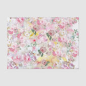 Roze elegante waterverf rozen bloemen patroon tissuepapier (Voorkant)