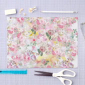 Roze elegante waterverf rozen bloemen patroon tissuepapier (Craft)