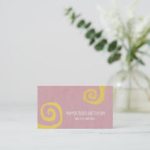 Roze Elegante Wervelkaarten Visitekaartje (Staand voorkant)