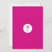 Roze | Elegante Wildflowers bruiloft Kaart (Achterkant)