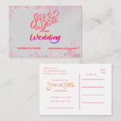 Roze Elegantie: Een Winter Wonderland Save the Dat Notitiekaartje (Voorkant / Achterkant)