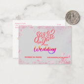 Roze Elegantie: Een Winter Wonderland Save the Dat Notitiekaartje (Voorkant / Achterkant in situ)