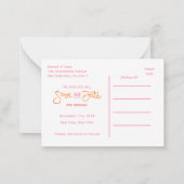 Roze Elegantie: Een Winter Wonderland Save the Dat Notitiekaartje (Achterkant)