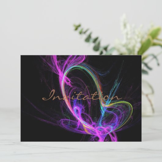 Roze elektrische fractal kaart (Staand voorkant)