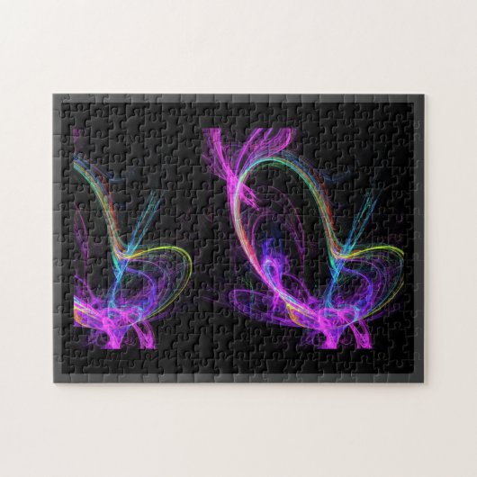 Roze Elektrische Fractal Legpuzzel (Horizontaal)
