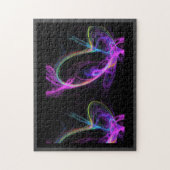 Roze Elektrische Fractal Legpuzzel (Verticaal)