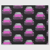 Roze Elektrische Voertuig SUV Auto Zwarte Achtergr Cadeaupapier (Vlak)