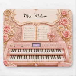 Roze Elektronisch Orgel Muziekleraar Muismat