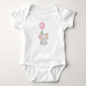 Roze Elephant Baby Girl Bodysuit (Voorkant)