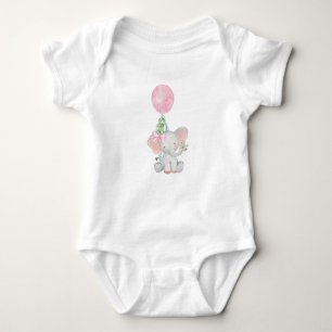 Roze Elephant Baby Girl Bodysuit