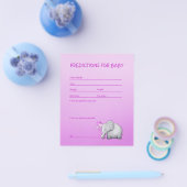 Roze Elephant Baby Girl Shower Predicted Game Flyer (Enkel)