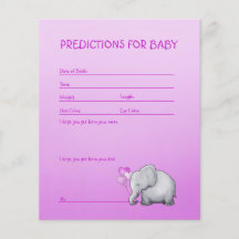Roze Elephant Baby Girl Shower Predicted Game
