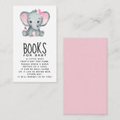 Roze Elephant Baby shower Books for Baby Informatiekaartje (Voorkant / Achterkant)