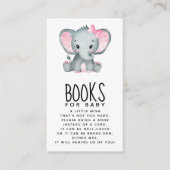 Roze Elephant Baby shower Books for Baby Informatiekaartje (Voorkant)