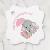 Roze Elephant-baby shower gunstige tag Bedankjes Labels (Voorkant)
