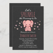 Roze Elephant Baby shower-uitnodiging Kaart (Voorkant / Achterkant)