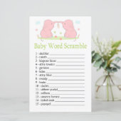 Roze Elephant Baby word scramble game (Staand voorkant)