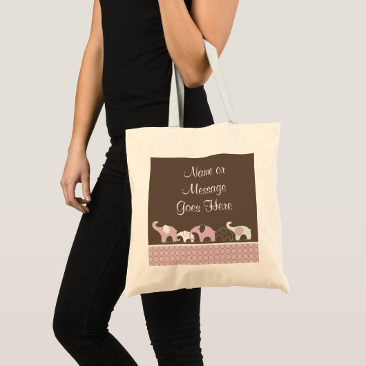 Roze Elephant Bag Tote Bag (Voorkant (product))