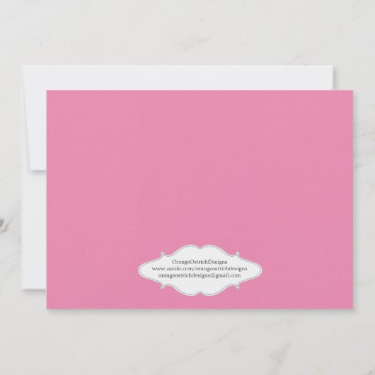 Roze Elephant Birthday Uitnodiging (Achterkant)