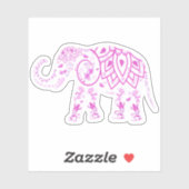 Roze Elephant Custom Cut Vinyl Sticker (Vel)