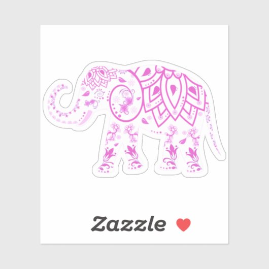 Roze Elephant Custom Cut Vinyl Sticker (Vel)