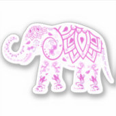 Roze Elephant Custom Cut Vinyl Sticker (Voorkant)