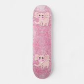 Roze Elephant Damask Persoonlijk Skateboard (Voorkant)
