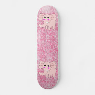Roze Elephant Damask Persoonlijk Skateboard