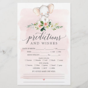 Roze Elephant Double Sided Baby shower Games