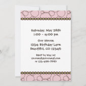 Roze Elephant First Birthday Invitation for Girls Kaart (Achterkant)