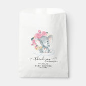 Roze Elephant Girl Baby shower Favor Bags Bedankzakje (Voorkant)