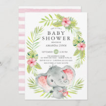 Roze Elephant Girl Baby shower