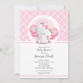 Roze Elephant Girl Baby Shower-uitvindingen (Voorkant)