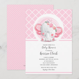 Roze Elephant Girl Baby Shower-uitvindingen