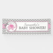 Roze Elephant Girl Chevron Baby shower Spandoek (Horizontaal)