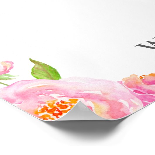 Roze Elephant Guestbook Alternative Sign Poster (Hoek)