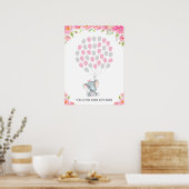 Roze Elephant Guestbook Alternative Sign Poster (Keuken)