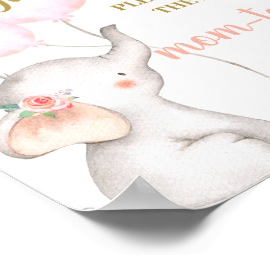 Roze Elephant Help mama het adresseerteken Poster (Hoek)
